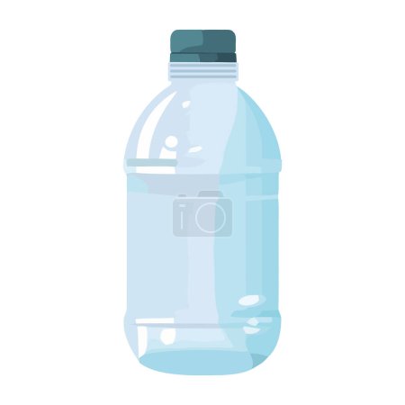 Transparent plastic bottle with purified drinking water icon isolated