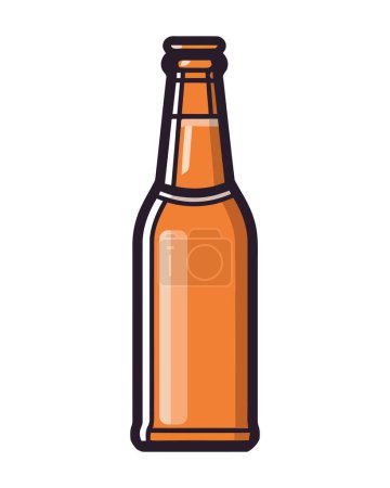 Beer bottle icon with refreshing foamy brew icon isolated