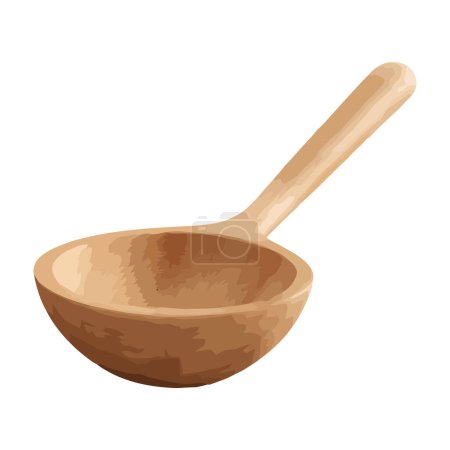 Wooden spoon for cooking icon isolated