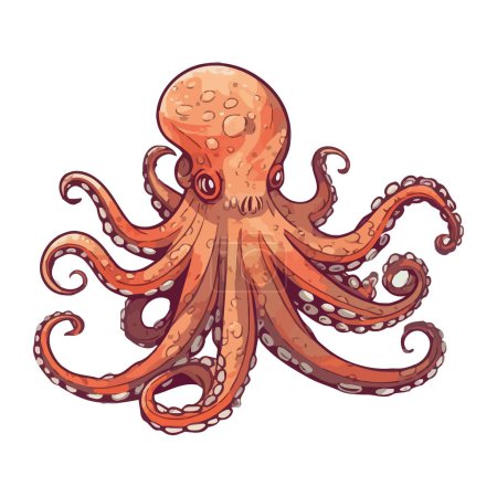 Illustration for Deep sea gourmet a cute octopus isolated - Royalty Free Image