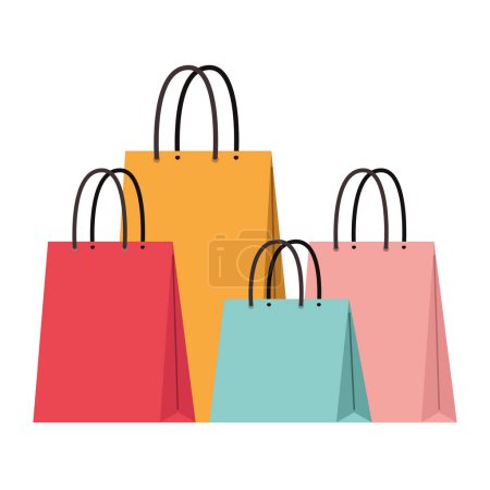 Illustration for Shopping paper bags icon isolated - Royalty Free Image