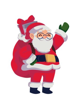 Illustration for Santa claus greeting isolated illustration - Royalty Free Image
