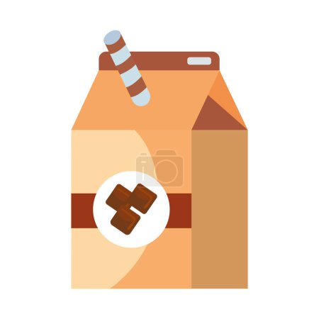 Ilustración de Caja de tetrapack bebida de chocolate ilustración aislada - Imagen libre de derechos