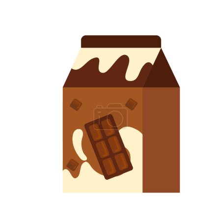 Ilustración de Caja de tetrapack bebida de chocolate ilustración aislada - Imagen libre de derechos