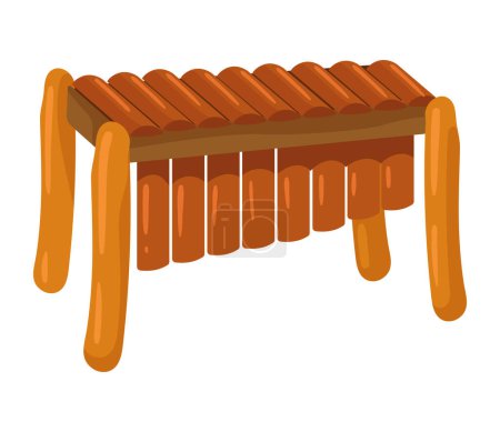 Illustration for Marimba pacific instrument isolated illustration - Royalty Free Image
