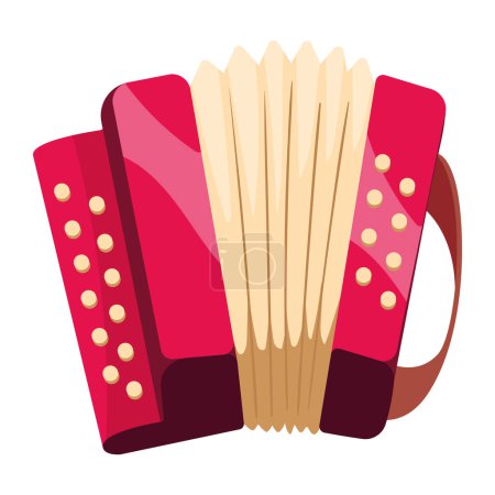 Téléchargez les illustrations : Culture colombienne accordéon illustration design - en licence libre de droit