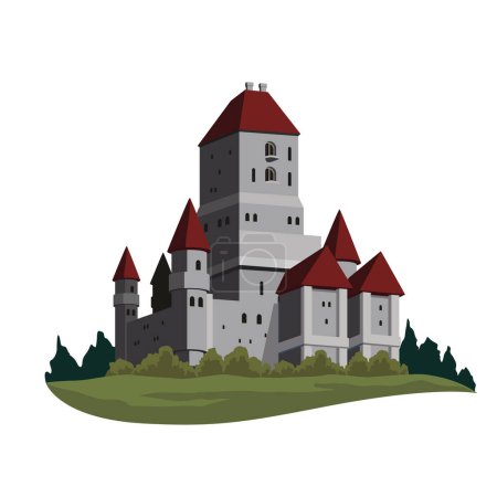 Illustration for Germany neuschwanstein castle gothic illustration - Royalty Free Image