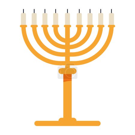 Téléchargez les illustrations : Hanukkah menorah lumières illustration isolé - en licence libre de droit
