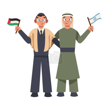 Ilustración de Israel y palestina salvar personas diseño ilustración - Imagen libre de derechos