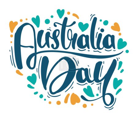 australia day lettering illustration isolated