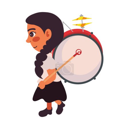 Téléchargez les illustrations : Chili chinchinero tambour caractère illustration - en licence libre de droit