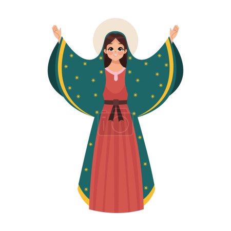Téléchargez les illustrations : Virgen de guadalupe illustration isolée - en licence libre de droit