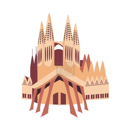 Illustration for Basilica of the holy family isolated design - Royalty Free Image