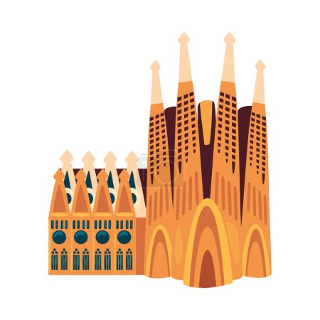 Illustration for Basilica of the holy family illustration design - Royalty Free Image