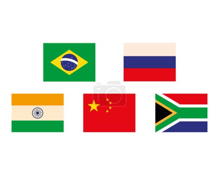 Illustration for Brics cooperation countries illustration isolated - Royalty Free Image