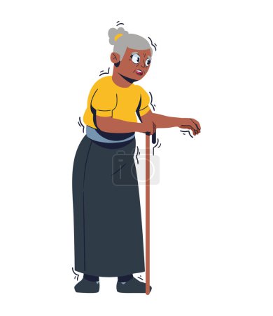 Illustration for Parkinson old woman illustration vector - Royalty Free Image