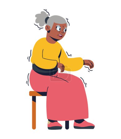 parkinson anciano mujer ilustración vector