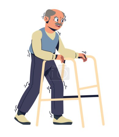 Illustration for Parkinson old man illustration vector - Royalty Free Image