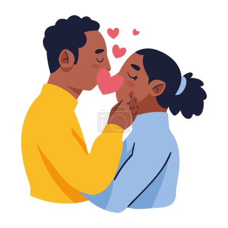 couple baisers en amour illustration vecteur