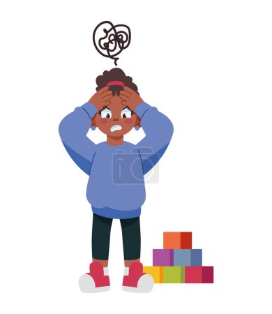 autismo niña enfermedad mental ilustración