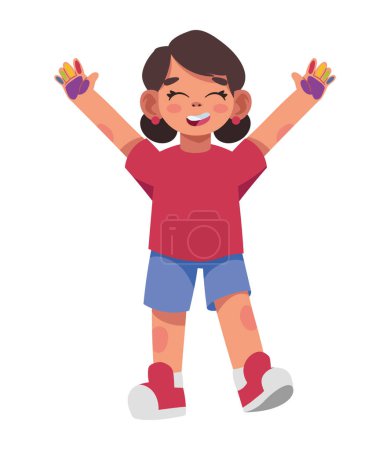 autism girl happy illustration vector