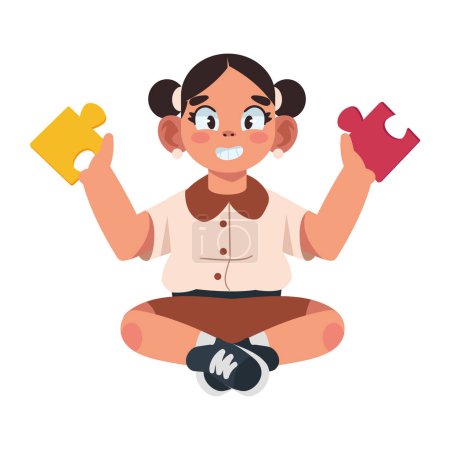 autism girl playing illustration vector