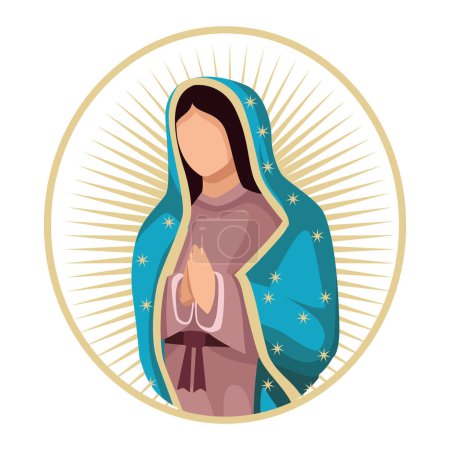 Illustration for Guadalupe virgin blessed illustration vector - Royalty Free Image
