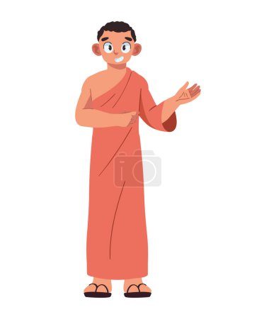 Téléchargez les illustrations : Taille bouddhiste moine illustration design - en licence libre de droit