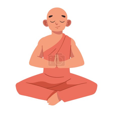 Illustration for Waisak man in meditation illustration - Royalty Free Image