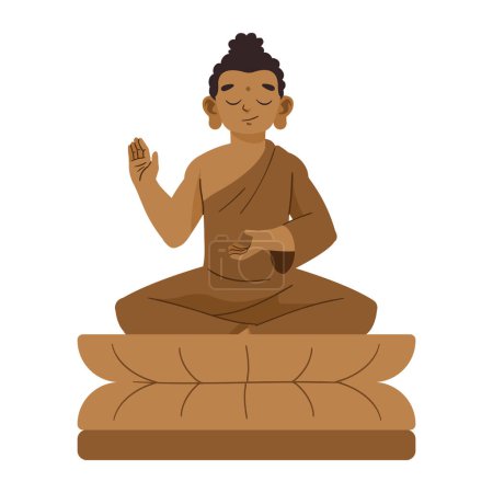 waisak Buddha in Lotus-Pose Illustration