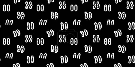 Illustration for Black and white retro cartoon eye seamless pattern illustration. Funny character mascot eyes art background. Vintage drawing doodle wallpaper print texture. - Royalty Free Image