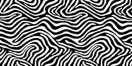 Illustration for Abstract black and white line doodle seamless pattern. Creative organic style drawing background, trendy design with basic shapes. Simple hand drawn wallpaper print texture. - Royalty Free Image