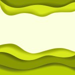 Abstract Green Color 3D Curved Shape Paper Cut Layers Style Graphic Wallpaper Background, Abstract Light Colored Design for Posters Advertising Banner Brochure