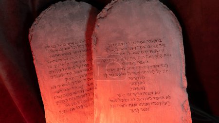 The tablets with the Ten Commandments of the Bible