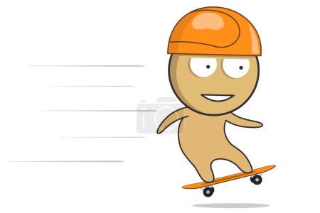Ilustración de Boy jumping on a skateboard in the air - Imagen libre de derechos