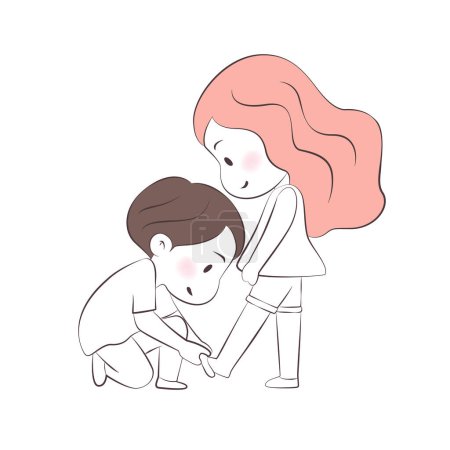 Téléchargez les illustrations : Couple people vector illustration depicting happiness in love. - en licence libre de droit