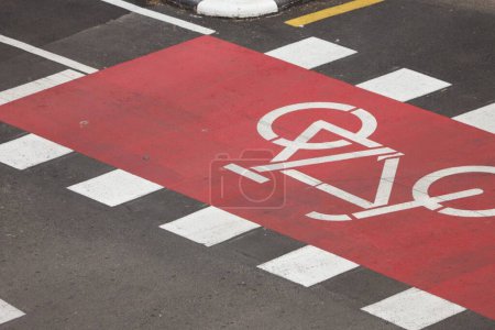 Photo for Parking lane sign on the road - Royalty Free Image