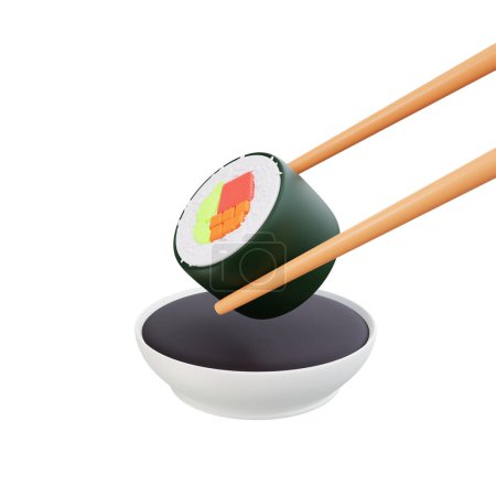 Foto de 3d ilustración de asiático comida sushi - Imagen libre de derechos