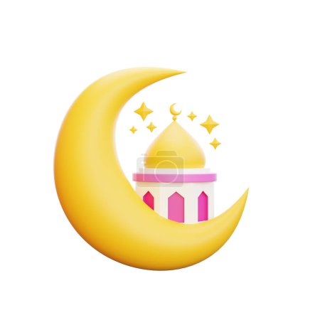 3d islamische Banner Vorlage, perfekt für Ramadan Kareem und Eid Mubarak Feiern
