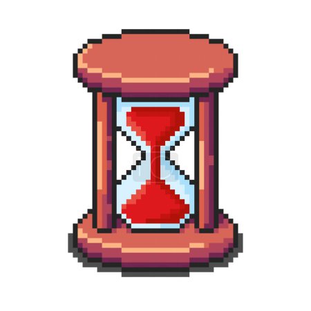 Hourglass pixel art. Vector illustration design, perfect for game assets themed designs