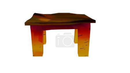 illustration 3d render cartoon shade of table