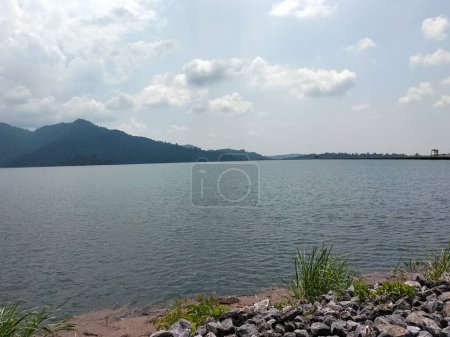 landscape view of Khundan Prakanchon Dam, Nakhon Nayok Province