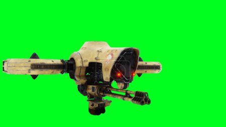 Volar militar, droide de guerra, bot pantalla verde