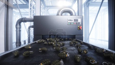 Photo for Military grenade production line. Factory - Royalty Free Image