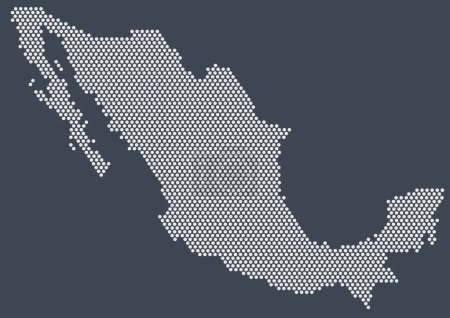 Foto de Mapa conceptual aislado de México a partir de puntos. Territorio del Estado. abstracción geográfica se hace con puntos. Fronteras estatales de México. - Imagen libre de derechos