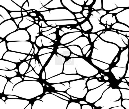 Foto de Ilustración en blanco y negro de las neuronas cerebrales. El concepto de la formación de conexiones neuronales. Resumen monocromático. - Imagen libre de derechos