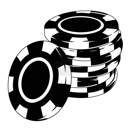 Foto de Montón de fichas de póquer en blanco y negro. El concepto de apostar en un casino. - Imagen libre de derechos