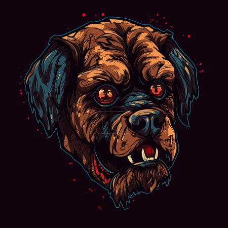 Ilustración de Un logotipo de una cabeza de perro zombie diseñado en esports diseño de la mascota estilo ilustración - Imagen libre de derechos