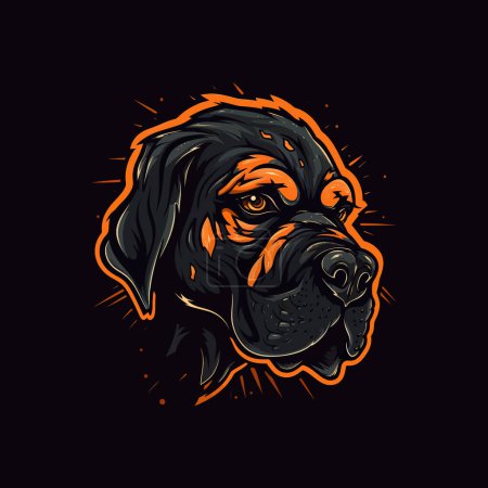 Téléchargez les illustrations : Un logo d'une tête de chien zombie conçu dans le style d'illustration Esports mascotte desig - en licence libre de droit