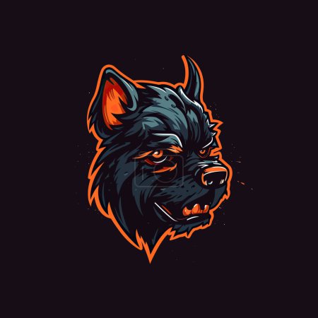 Ilustración de Un logotipo de una cabeza de perro zombie diseñado en esports mascota estilo ilustración desig - Imagen libre de derechos